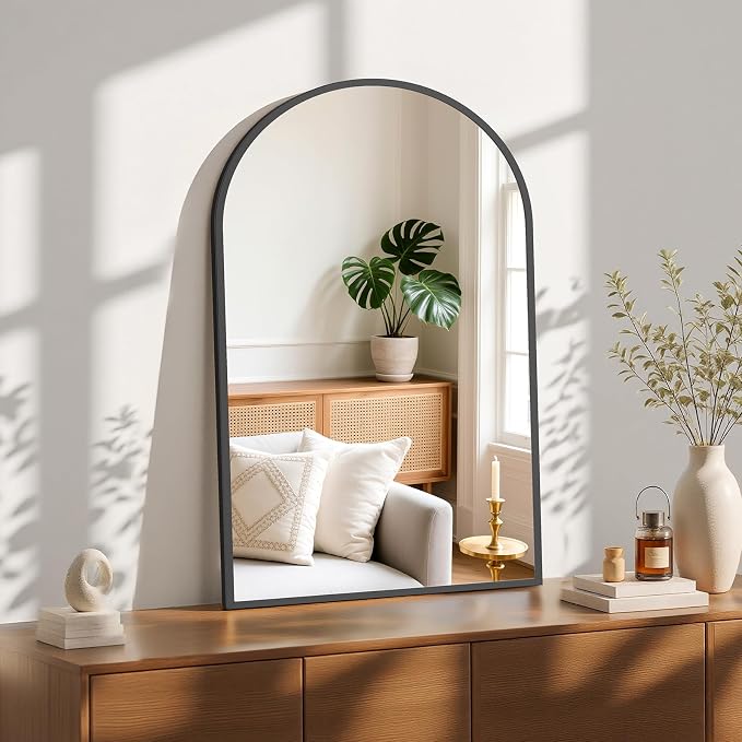 Sweetcrispy 24"x36.5" Arched Black Bathroom Mirrors by Sweetcrispy