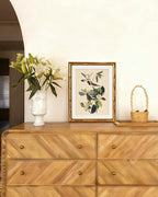 InSimSea Gold Bamboo Framed Canvas Wall Art, Neutral Bird Botanical Paintings - Image 2