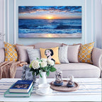 Wapluam Large Canvas Wall Art For Office Farmhouse Living Room Ocean Beach Wall - Image 3