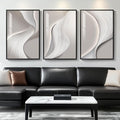 Large Framed Modern Abstract Wall Art, 3 Piece Minimalist Bright Style Prints by Cuspin