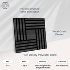 WoveN SounD Artisan Acoustic Wall Panels, 16 Pack 12x12 Inch, PVC Wood Grain - Image 3