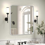 Silver Metal Framed Bathroom Mirror - Image 2