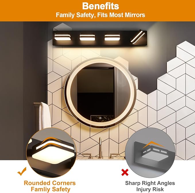 Torondo 360° Rotate LED Bathroom Vanity Light Fixtures, 1600LM Acrylic Matte - Image 5