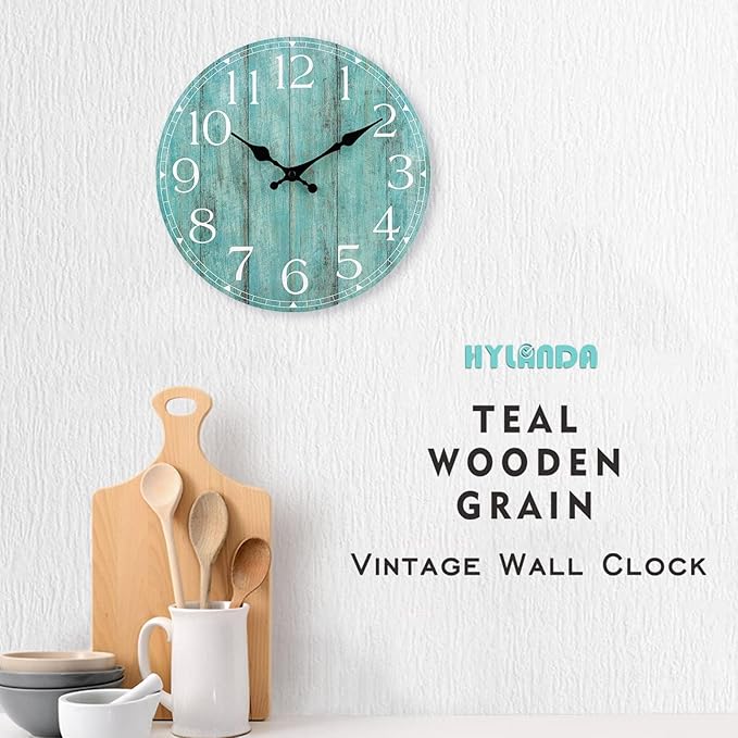 14 Inch Teal Wall Clock - Image 4