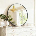 Round Wall Mirror 24 Inch Black Vanity Mirror - Image 5