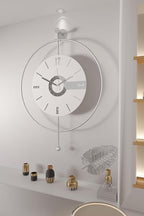 Large Luxury LED Backlit Wall Clock – Pendulum Roman Numeral Metal Ring - Image 4