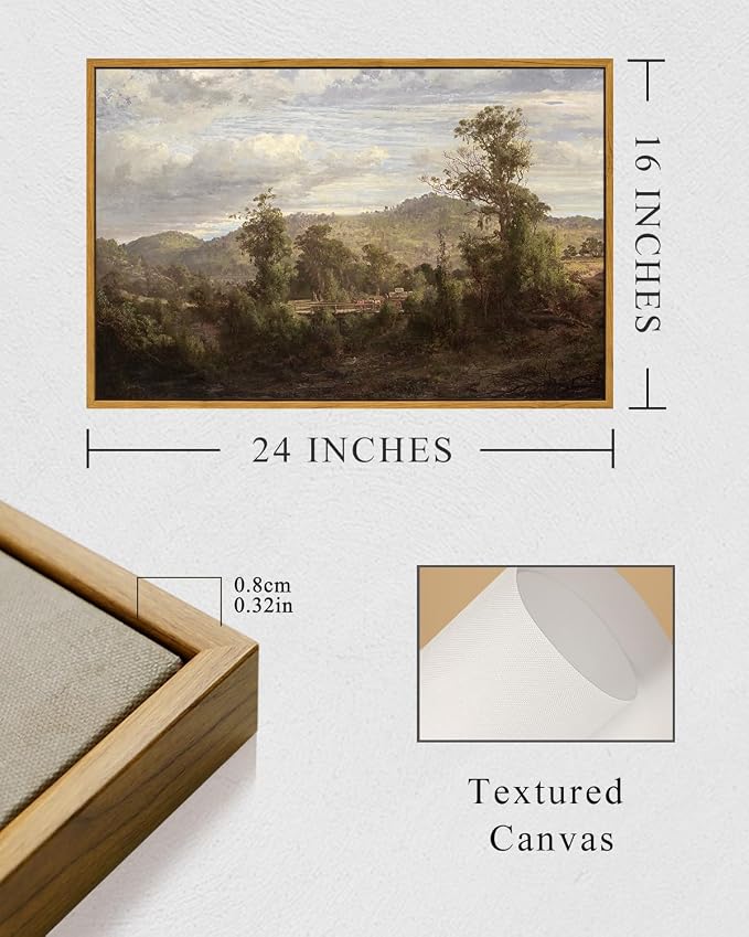 InSimSea Framed Canvas Wall Art Vintage Decor, Nature Landscape Paintings - Image 5