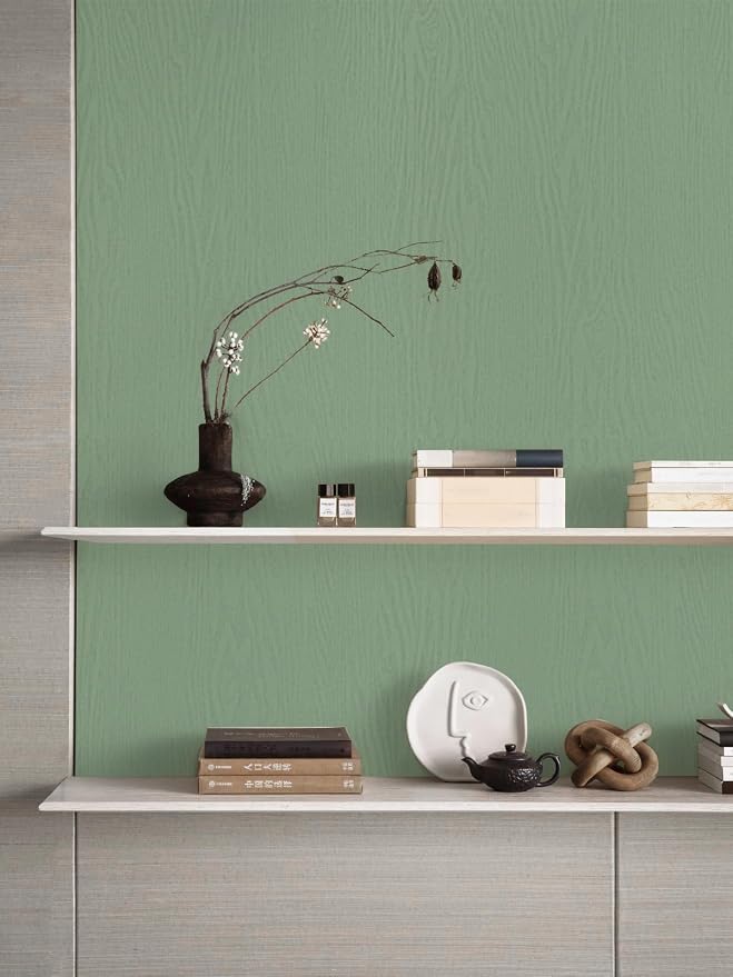 Wood Contact Paper Green Peel and Stick Wallpaper, Thickened No Tearing Vinyl - Image 9