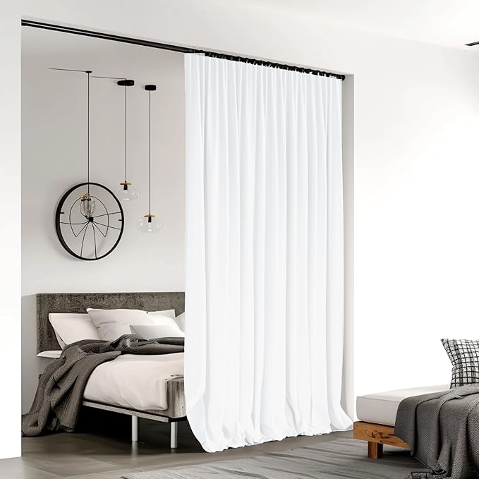 Room Divider Curtains for Ceiling Track Rod, 15 ft Wide x 7 ft Tall, 1 Panel - Image 2
