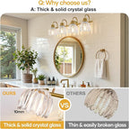 4-Light Bathroom Light Fixtures, Vintage Bathroom Vanity Lighting Fixtures Over - Image 5