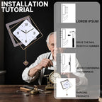Wall Clock with Pendulum, Silent Quality Quartz Battery Operated, Modern Large - Image 7