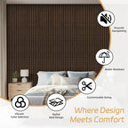 4 Pack Wood Panels for Wall, 106.3" × 11" Wood Slat Acoustic Panels for Wall - Image 9