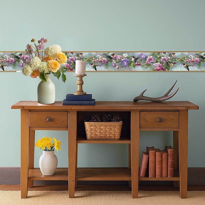 Morning Glory Wallpaper Border 196x4 Inch Removable Wall Border Peel and Stick - Image 7