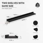 Boswillon 47.2 Inches Long Floating Shelves Wall Mounted, 2 Set Modern Wall - Image 3