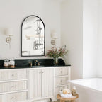 24" x 32" Black Arched Mirror, Arch Wall Mirror, Metal Frame Black Bathroom - Image 6