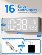 MASHI 2026 Upgrade Digital Wall Clock, Auto-Dimming Wall Clock - Image 2