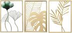 SwallowLiving Gold Wall Decor, 3 Pieces Metal Wall Art by SwallowLiving