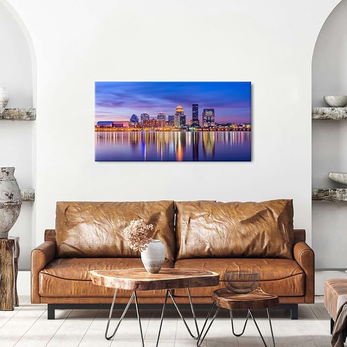 Louisville Skyline Wall Art Kentucky Wall Decor Sunset Downtown Pictures - Image 3