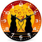 Two Cats in Love Seaside Wall Clock, Contemporary Easy to Read Decor by DEMACYA