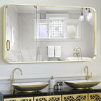 Gold Metal Framed Bathroom Mirror - Image 5