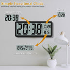 Digital LCD Wall Clock Easy to Set, 8.5 Inch LCD Screen - Image 7