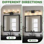 DORESshop Bathroom Light Fixtures, 4-Light Black and Gold Bathroom Vanity Light - Image 7