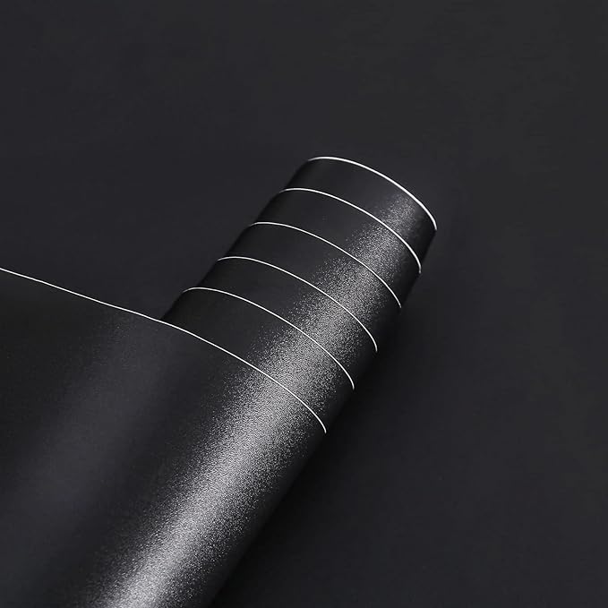 Arthome17 x240 Black Peel and Stick Wallpaper, Matte Black Contact Paper by ArthomeWALLDECOR