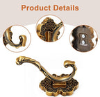 Zonon 8 Pcs Antique Gold Wall Hooks Set Vintage Coat & Towel Hooks - Image 3