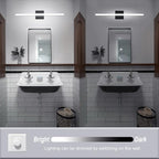 Combuh Bathroom Light Fixtures Dimmable Black Vanity Lights Bar 24 Inch 14W - Image 2