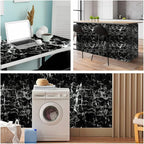 Arthome Black Marble Contact Paper, Peel and Stick Black Silver Paper, Self - Image 5