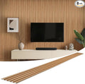 WPC Slat Wall Panels 8 Pack 96" x 6", Waterproof Fluted Wall Paneling, Accent by LARWORKS