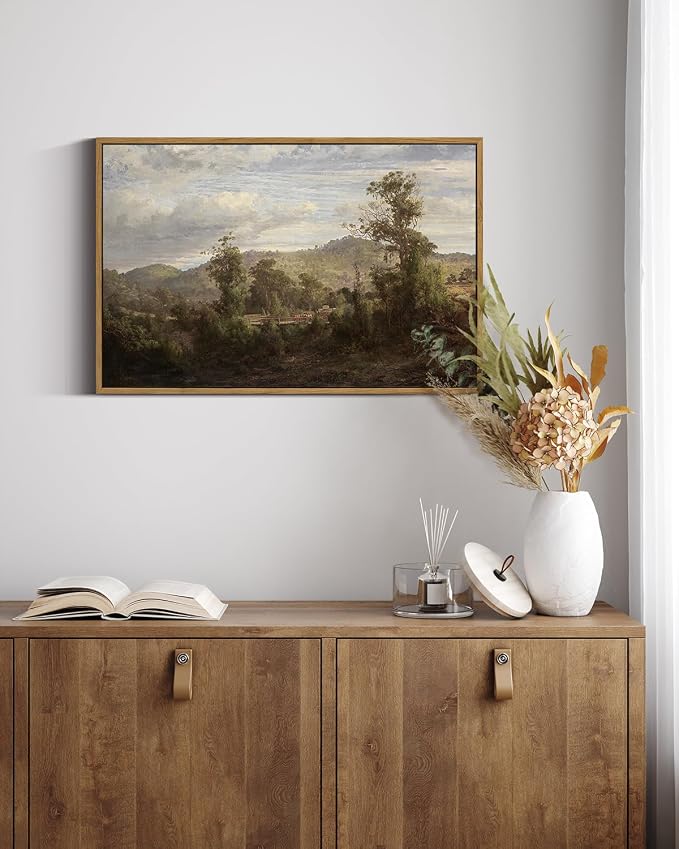InSimSea Framed Canvas Wall Art Vintage Decor, Nature Landscape Paintings - Image 2