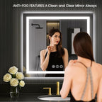 LOAAO 30"X30" LED Mirror for Bathroom, Lighted Bathroom Mirror - Image 2
