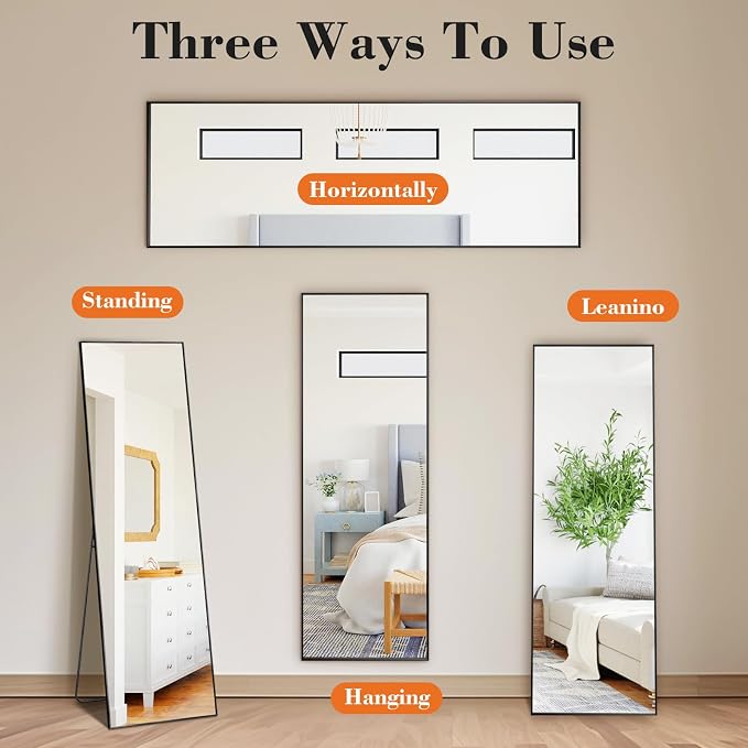 Sweetcrispy 56"x15" Full Length Mirror, Leaning or Standing Full Body Mirror - Image 6