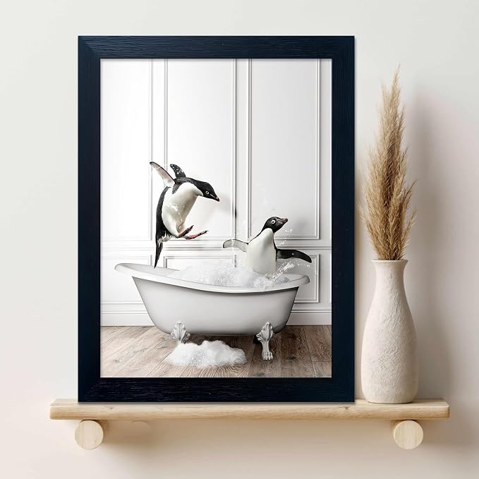 Kids Bathroom Wall Decor Funny Bathroom Wall Art Black and White Wall Decor - Image 6