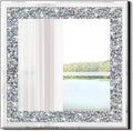 Crystal Crush Diamond Sparkly Square Silver Mirror by QMDECOR