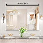 LOAAO Black Bathroom Mirror 48"X40" - Image 9