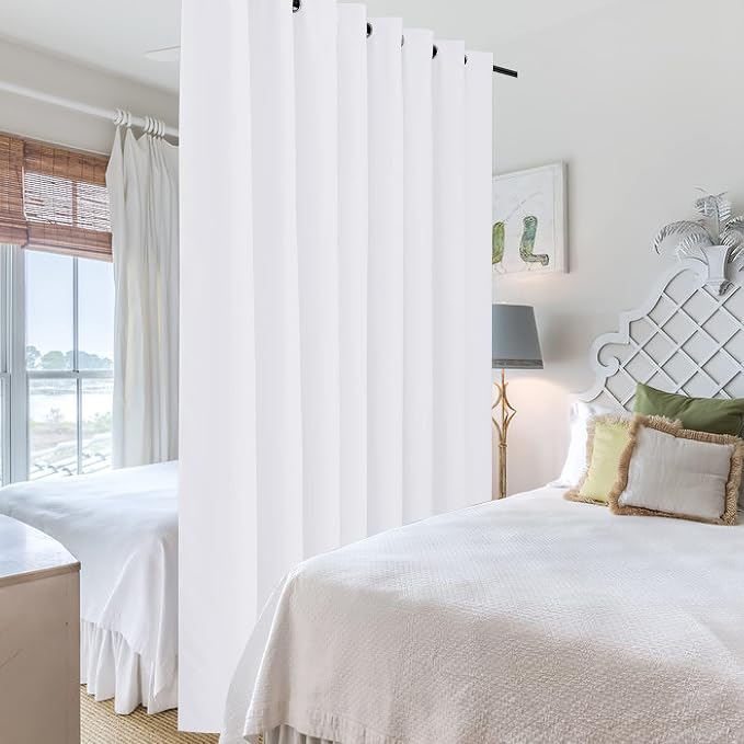 RYB HOME White Curtains Room Divider - Image 4