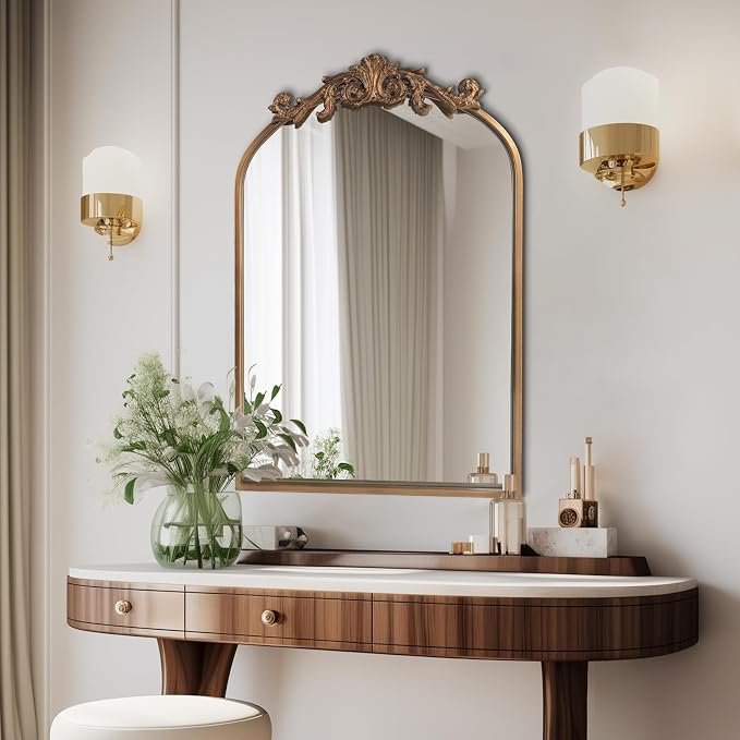 HQiJun Wall Mirror Window Decorative Traditional Vintage Ornate Baroque Mirrors - Image 4