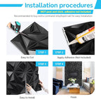 STICKGOO Black 3D Wall Panels for Interior Wall Decor, 33 Pack - Image 7