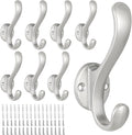 8 Pack Coat Hooks Wall Mount Heavy Duty Utility Retro Double Hooks by PEOIAOY