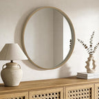WallBeyond Round Wood Mirror - Image 3