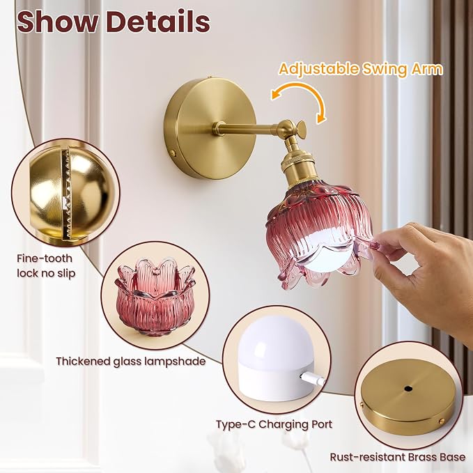 Vintage Battery Operated Wall Sconce - Image 5