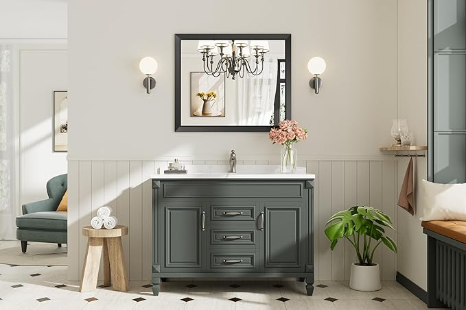 Briivue 36x30 Inch Black Bathroom Mirror - Image 3