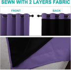 NICETOWN Lilac Purple Full Shade Curtain Panels, Pair of Thermal Insulated & - Image 5