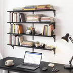 YGEOMER Floating Shelves for Wall, 35in Black Wall Shelves for Living Room - Image 5