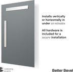 Better Bevel Frameless Rectangle Mirror, 22.5" x 34.5" Bathroom Wall Mirror - Image 3