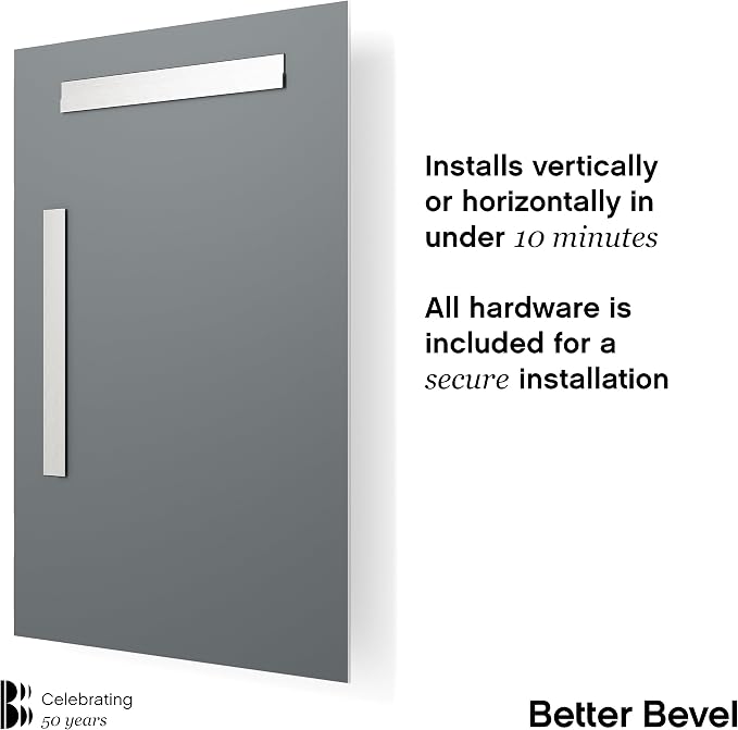 Better Bevel Frameless Rectangle Mirror | 24" x 30" Bathroom Wall Mirror - Image 3