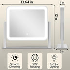 ROLOVE 14"x12"Vanity Mirror, Lighted Makeup Mirror - Image 2
