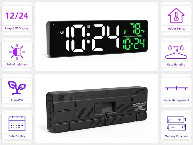 Large LED Digital Wall Clock - Image 3